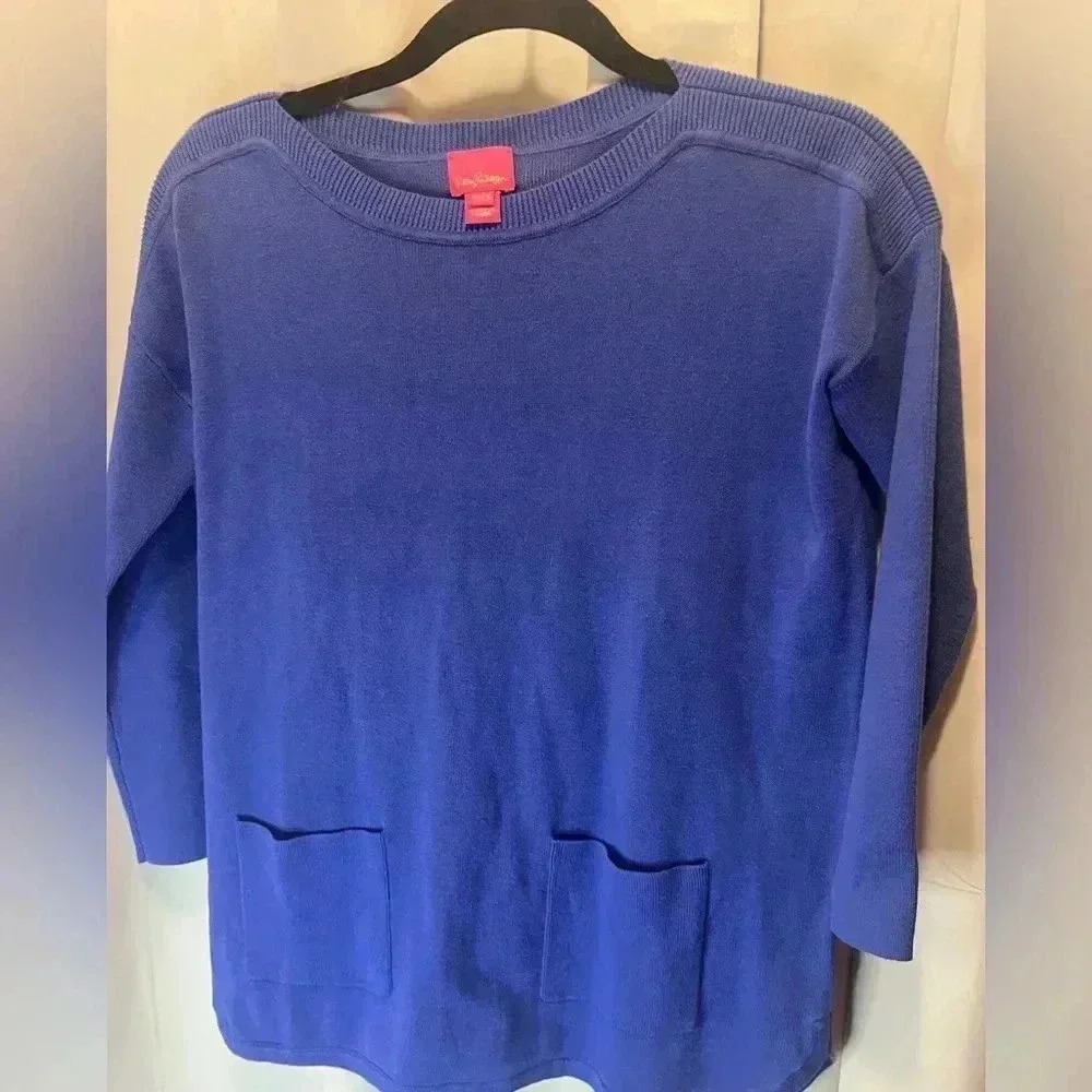 Lily Pulitizer Blue Sweater Girls Xl 12-14 - Picture 2 of 7